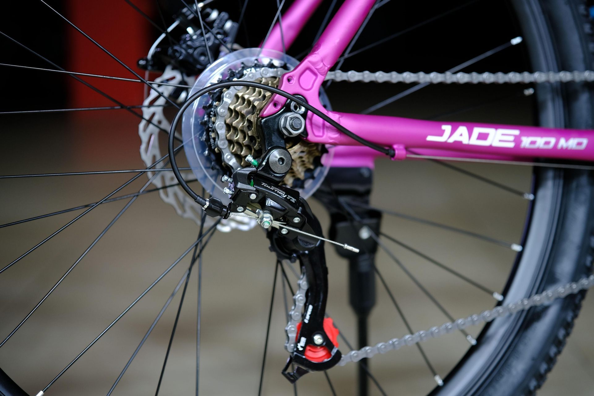 Задний переключатель Shimano Tourney TZ-500 HOKE Jade 100 MD матовый фиолетовый-белый 15