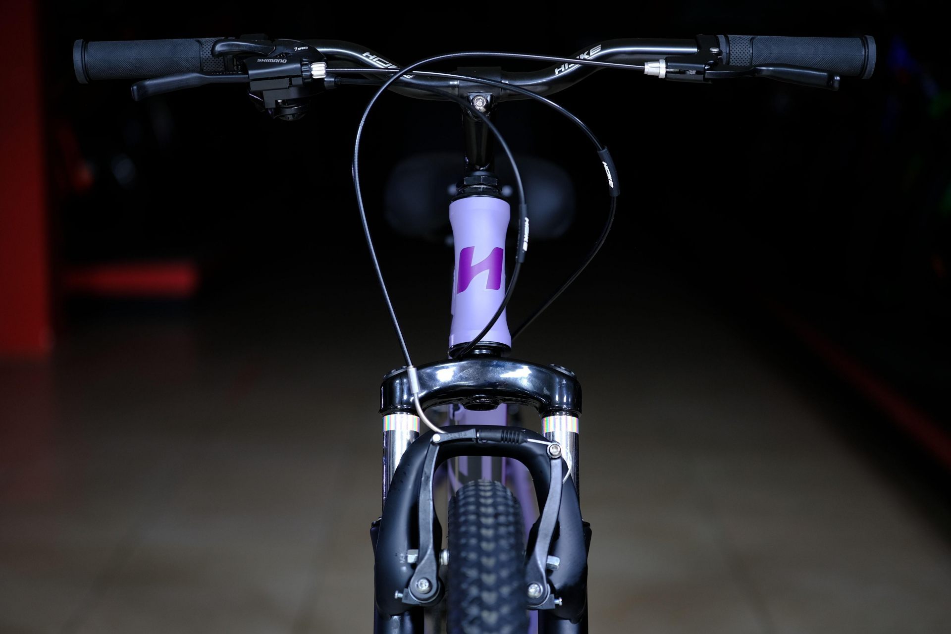 Вилка амортизационная пружинная 80 mm  HOKE Jade 50 V матовый фиолетовый-серый 15