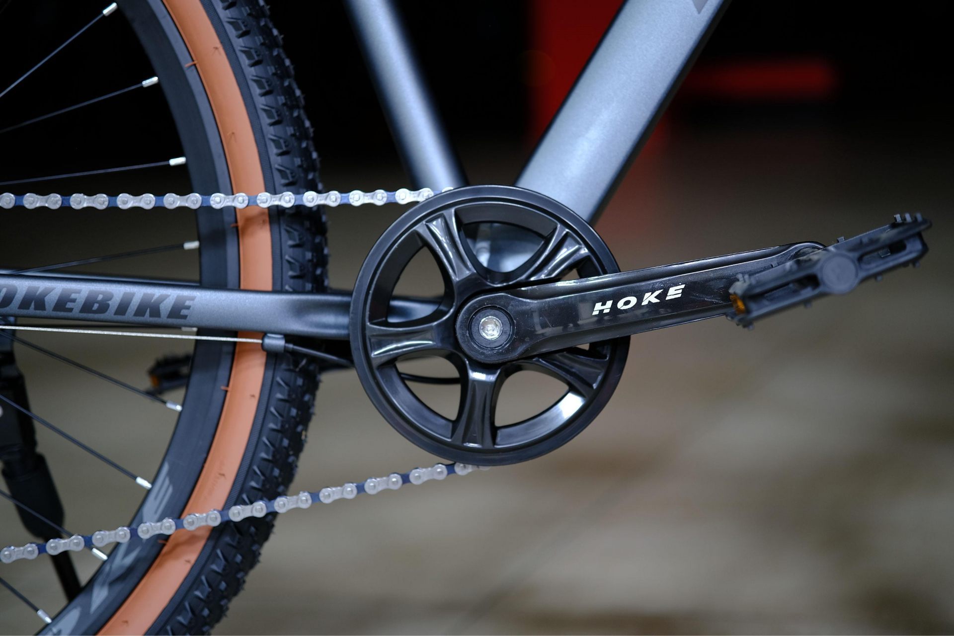 Система (шатун) сталь 36T HOKE ONE WAY 27,5 матовый серый